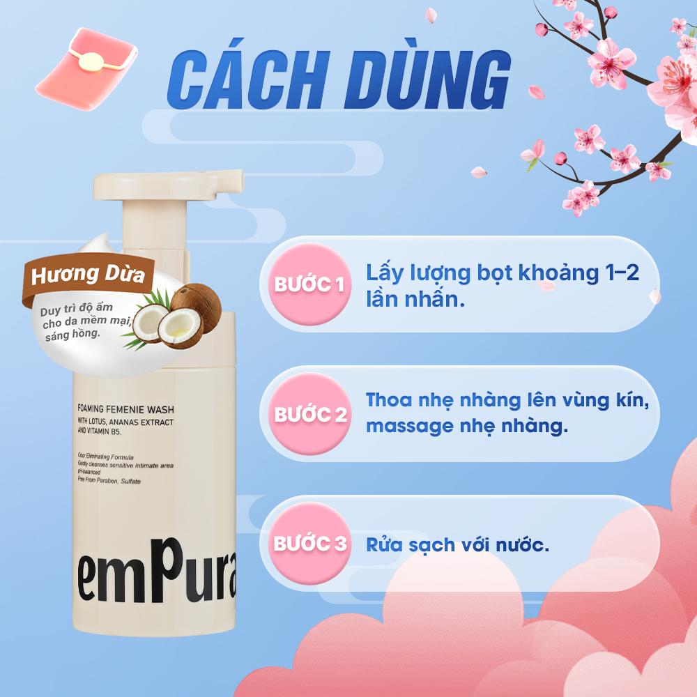 Hướng dẫn 3 bước dùng bọt vệ sinh emPura